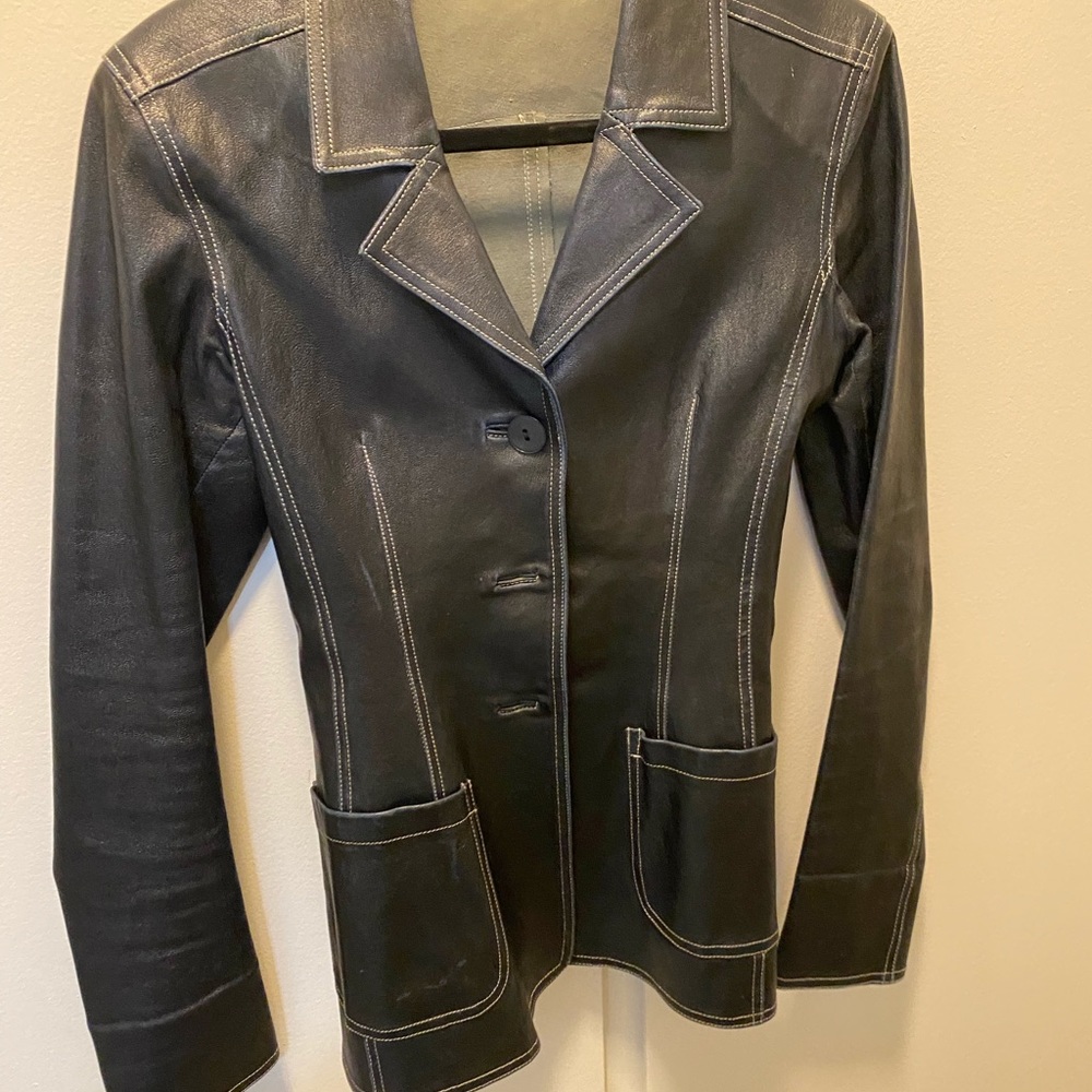 Lamb Leather.  Tight fitting  jacket from JITROISE